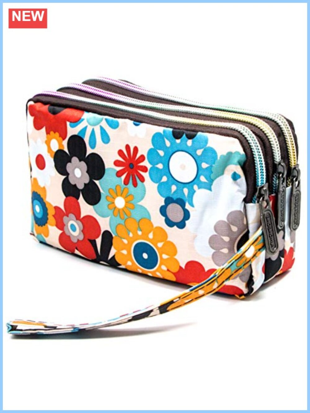 Women Printed Nylon Waterproof Large Capacity Wristlet Clutch Wallet